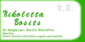 nikoletta bosits business card